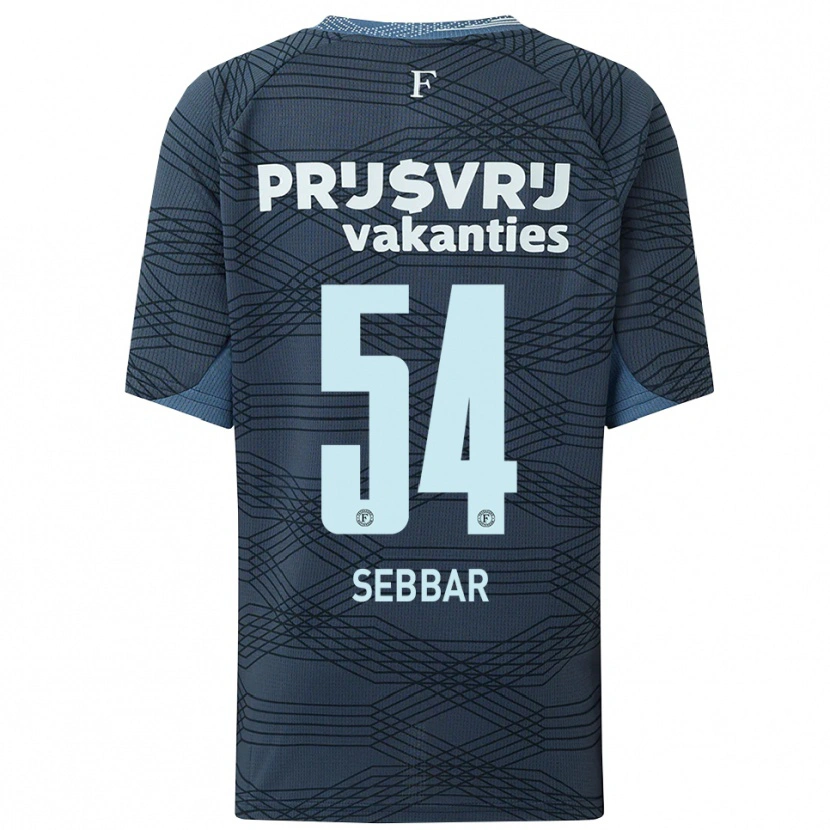 Danxen Børn Marouane Sebbar #54 Sort Grå Udebane Spillertrøjer 2025/26 Trøje T-Shirt