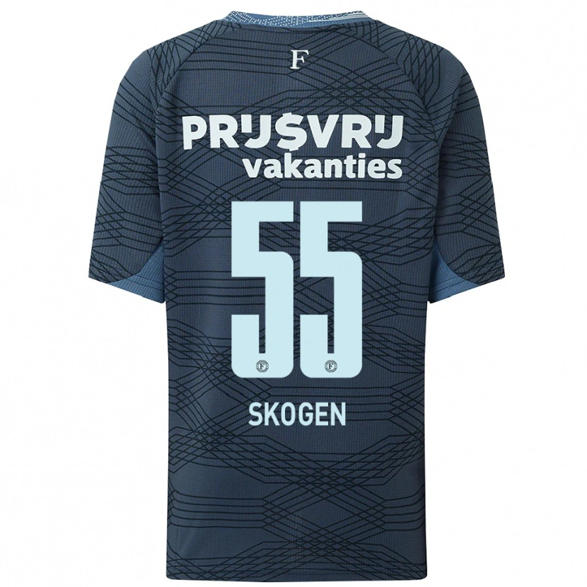 Danxen Børn Sondre Skogen #55 Sort Grå Udebane Spillertrøjer 2025/26 Trøje T-Shirt