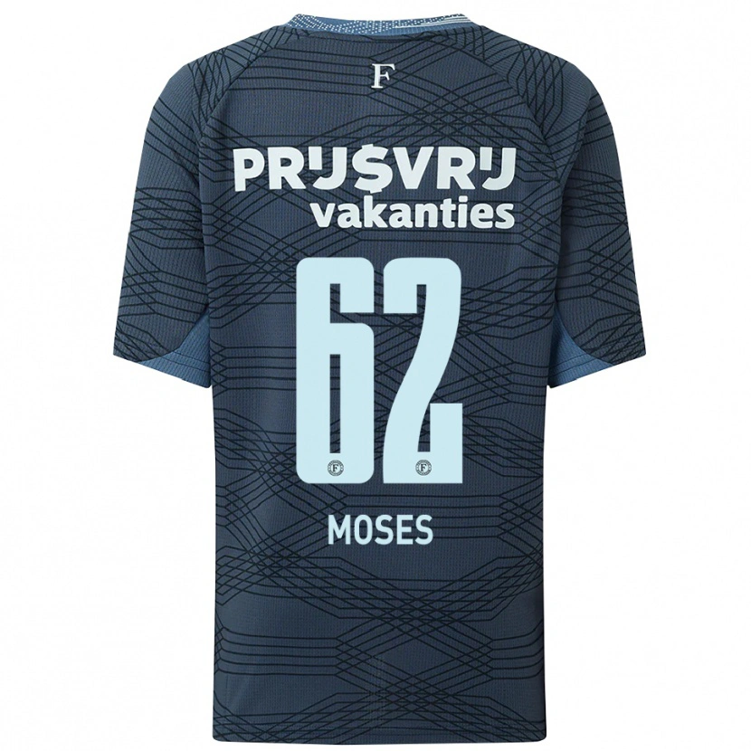 Danxen Børn Troy Moses #62 Sort Grå Udebane Spillertrøjer 2025/26 Trøje T-Shirt