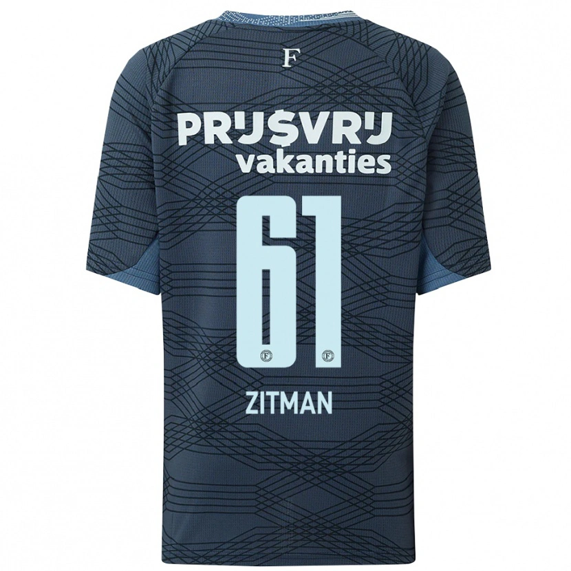 Danxen Børn Sven Zitman #61 Sort Grå Udebane Spillertrøjer 2025/26 Trøje T-Shirt