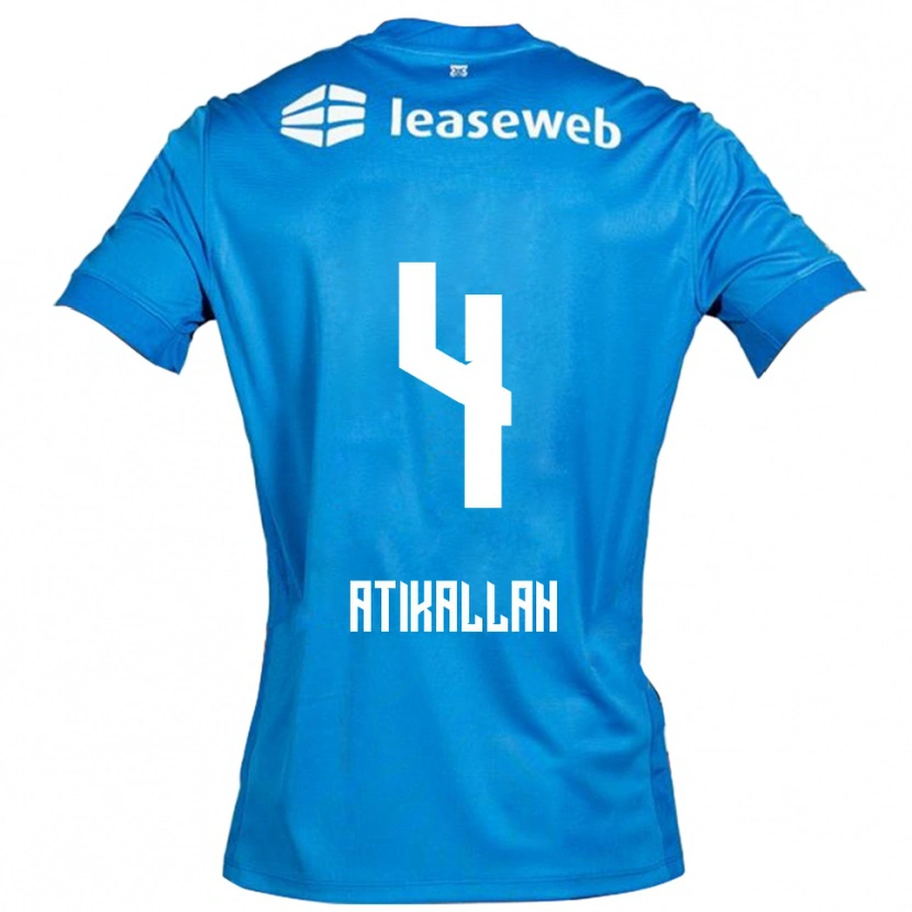 Danxen Børn Rayan Atikallah #4 Blå Hvid Udebane Spillertrøjer 2025/26 Trøje T-Shirt