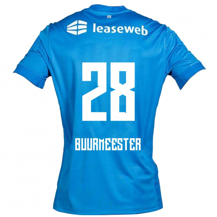Danxen Børn Zico Buurmeester #28 Blå Hvid Udebane Spillertrøjer 2025/26 Trøje T-Shirt
