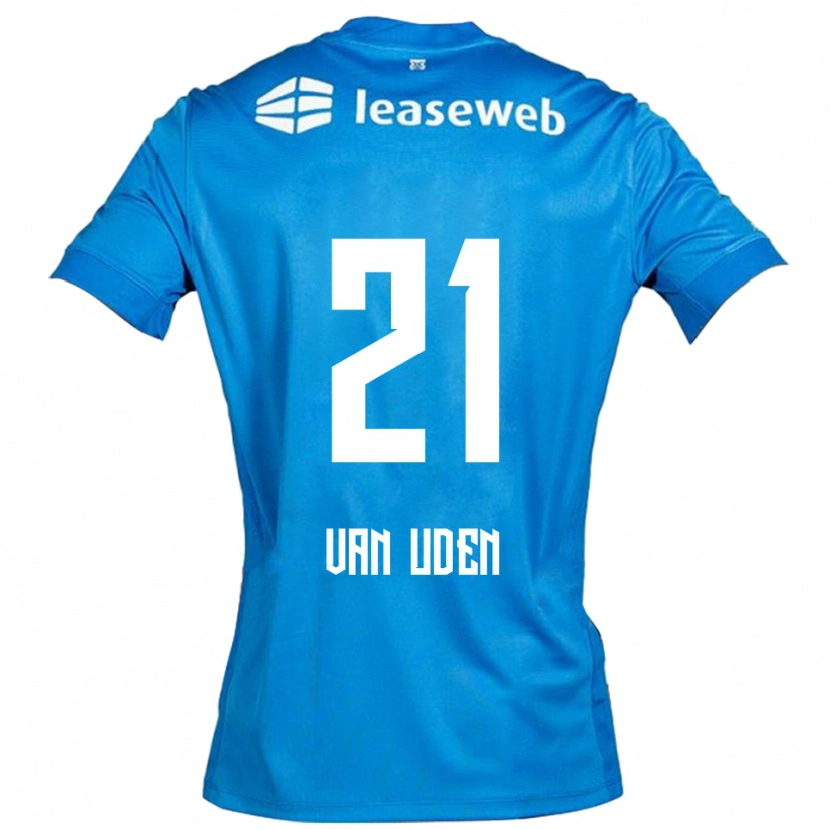 Danxen Børn Jasmijn Van Uden #21 Blå Hvid Udebane Spillertrøjer 2025/26 Trøje T-Shirt