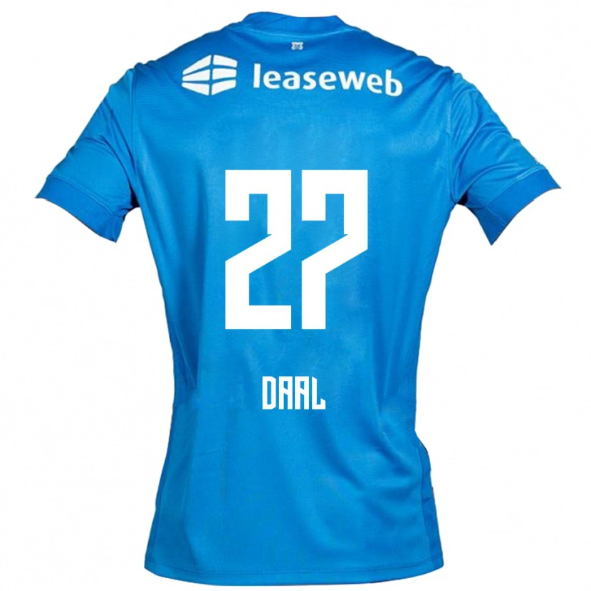 Danxen Børn Ro-Zangelo Daal #27 Blå Hvid Udebane Spillertrøjer 2025/26 Trøje T-Shirt