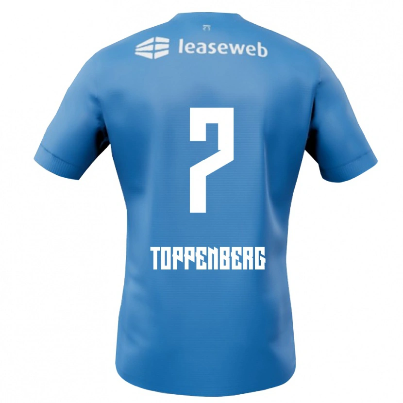 Danxen Børn Kevin Toppenberg #7 Blå Hvid Udebane Spillertrøjer 2025/26 Trøje T-Shirt