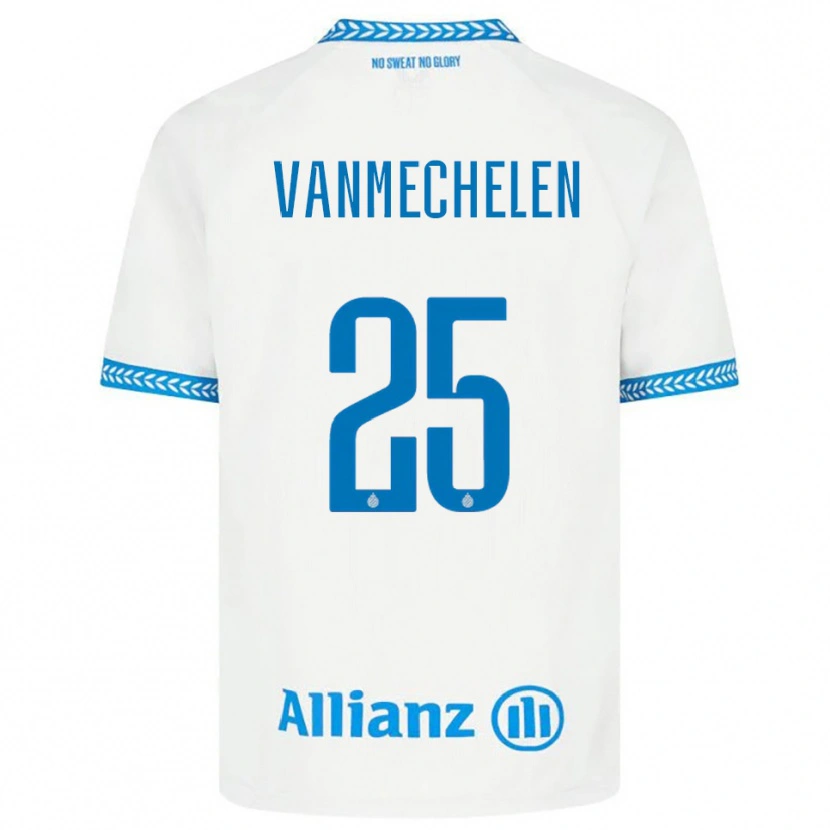 Danxen Børn Davinia Vanmechelen #25 Blå Hvid Udebane Spillertrøjer 2025/26 Trøje T-Shirt