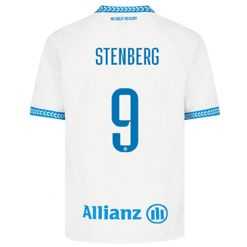 Danxen Børn Hanna Stenberg #9 Blå Hvid Udebane Spillertrøjer 2025/26 Trøje T-Shirt
