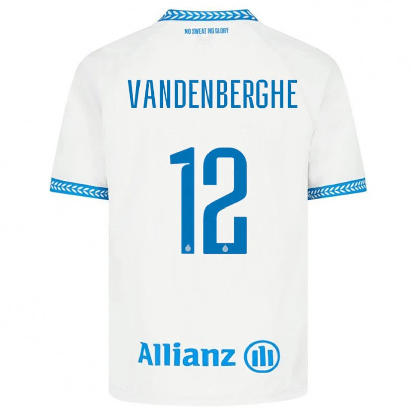 Danxen Børn Xander Vandenberghe #12 Blå Hvid Udebane Spillertrøjer 2025/26 Trøje T-Shirt