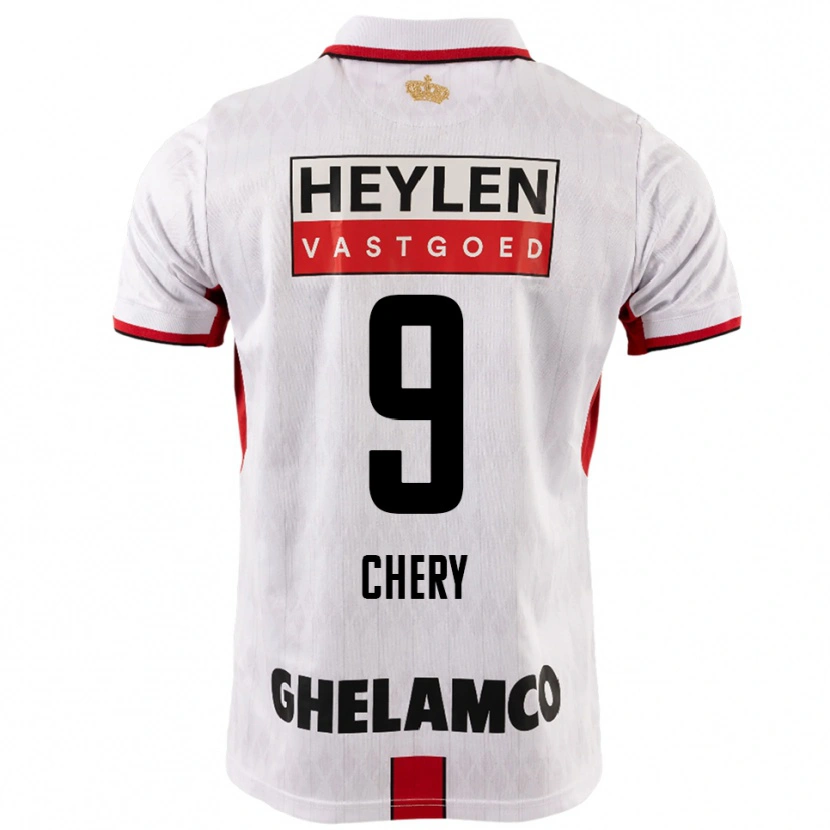 Danxen Børn Tjaronn Chery #9 Hvid Rød Udebane Spillertrøjer 2025/26 Trøje T-Shirt