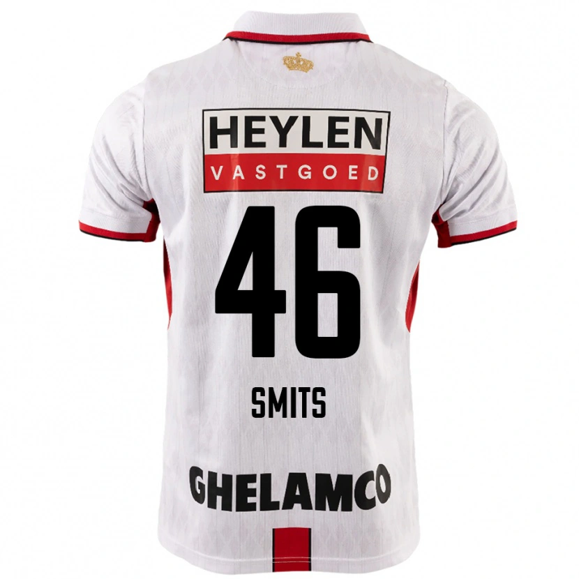 Danxen Børn Milan Smits #46 Hvid Rød Udebane Spillertrøjer 2025/26 Trøje T-Shirt