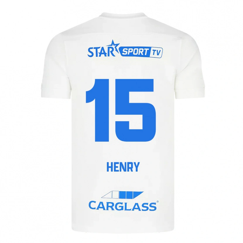 Danxen Børn Zion Henry #15 Hvid Blå Udebane Spillertrøjer 2025/26 Trøje T-Shirt