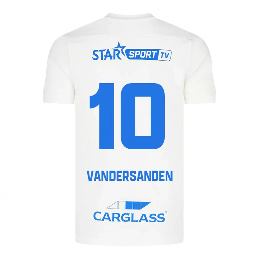 Danxen Børn Sien Vandersanden #10 Hvid Blå Udebane Spillertrøjer 2025/26 Trøje T-Shirt