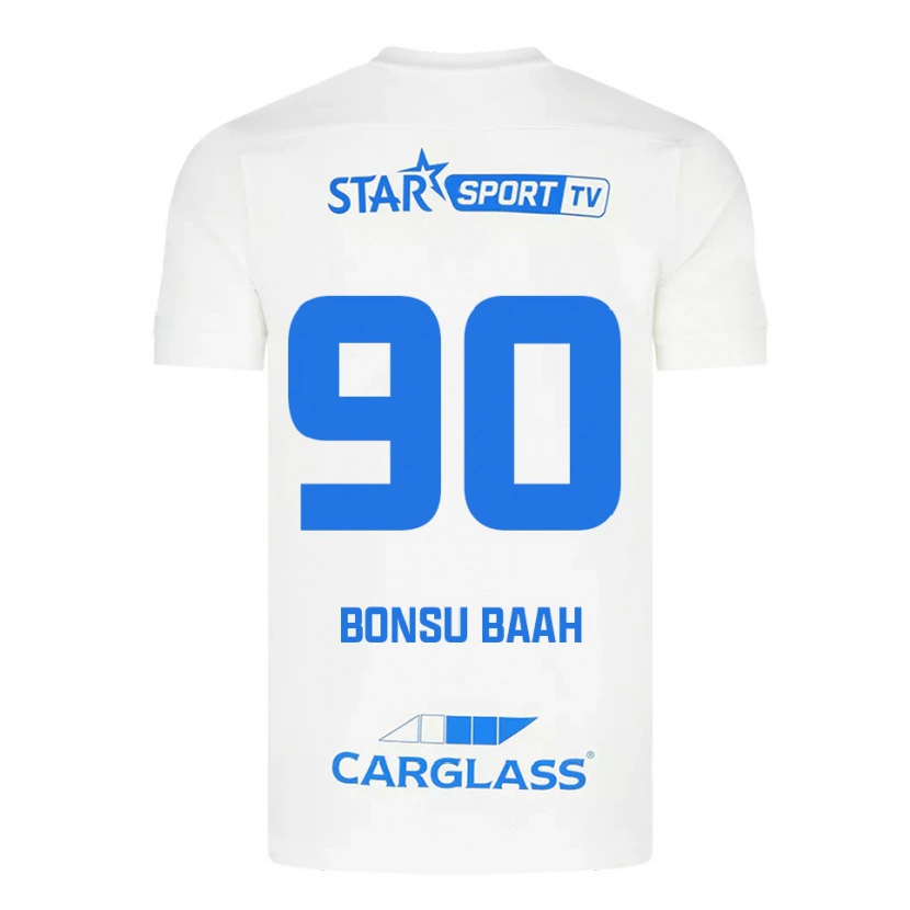 Danxen Børn Christopher Bonsu Baah #90 Hvid Blå Udebane Spillertrøjer 2025/26 Trøje T-Shirt