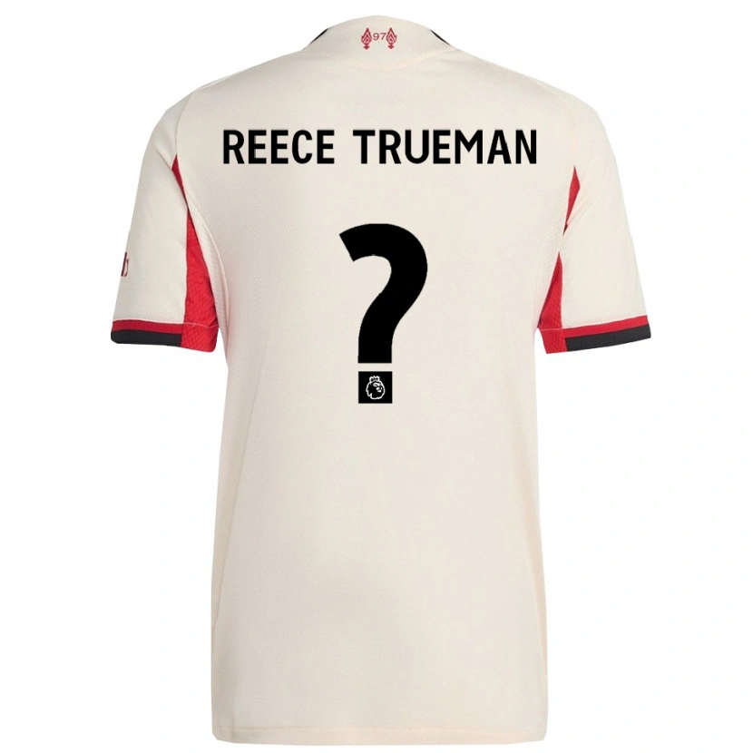Danxen Børn Reece Trueman #0 Hvid Sort Udebane Spillertrøjer 2025/26 Trøje T-Shirt