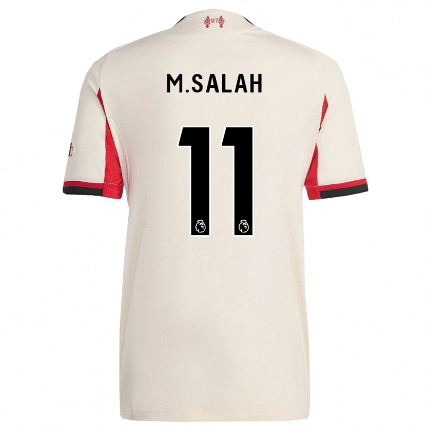 Danxen Børn Mohamed Salah #11 Hvid Sort Udebane Spillertrøjer 2025/26 Trøje T-Shirt