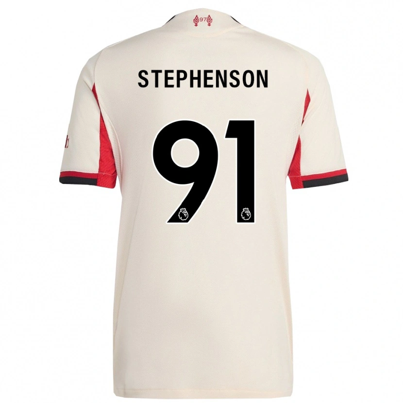 Danxen Børn Luca Stephenson #91 Hvid Sort Udebane Spillertrøjer 2025/26 Trøje T-Shirt