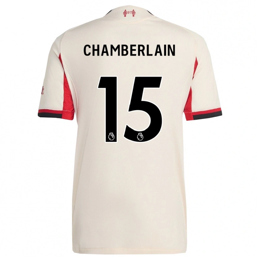Danxen Børn Alex Oxlade Chamberlain #15 Hvid Sort Udebane Spillertrøjer 2025/26 Trøje T-Shirt
