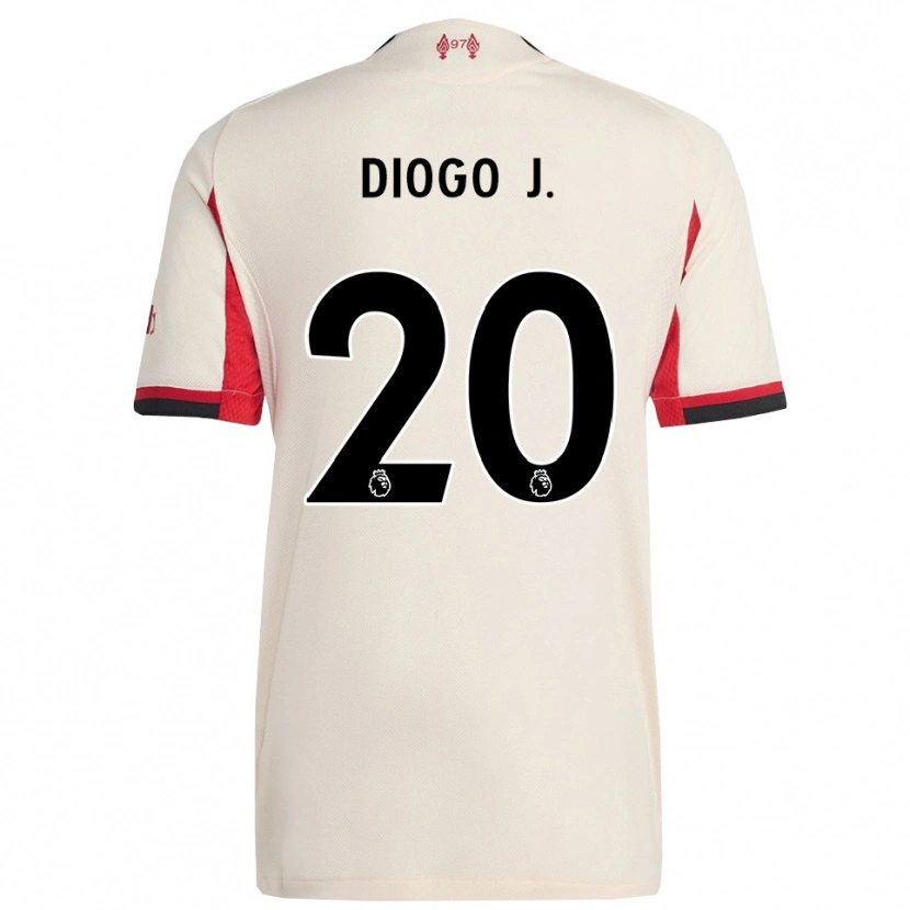 Danxen Børn Diogo Jota #20 Hvid Sort Udebane Spillertrøjer 2025/26 Trøje T-Shirt