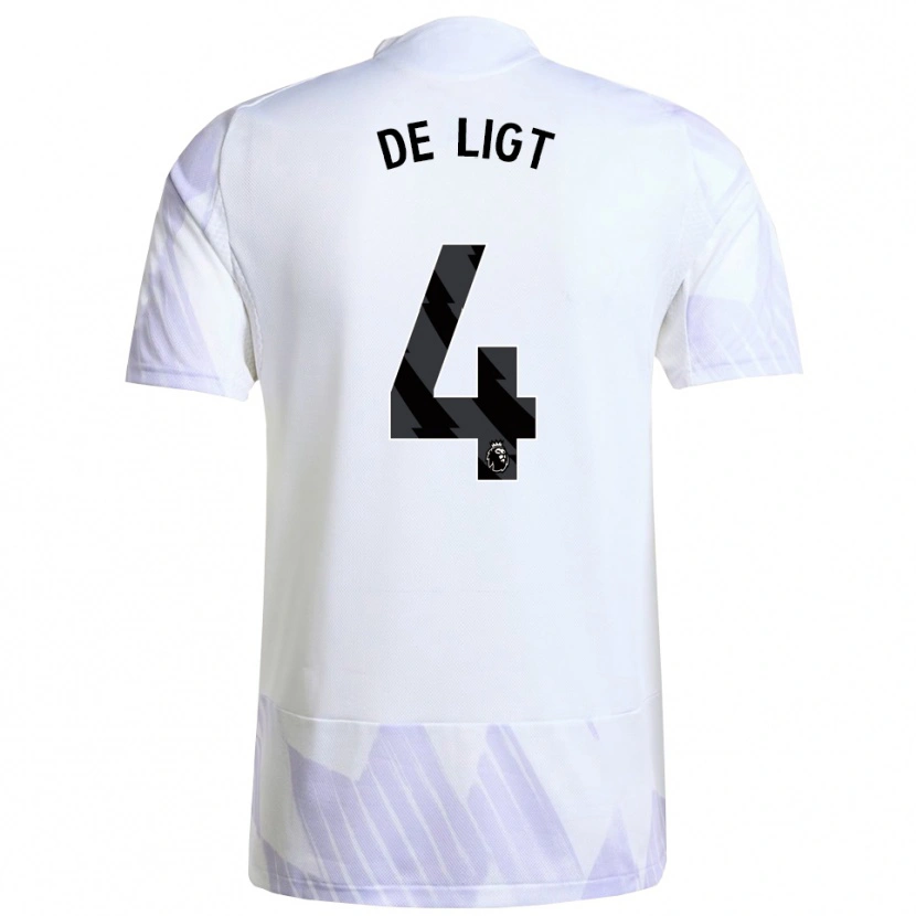Danxen Børn Matthijs De Ligt #4 Hvid Lilla Lilla Udebane Spillertrøjer 2025/26 Trøje T-Shirt