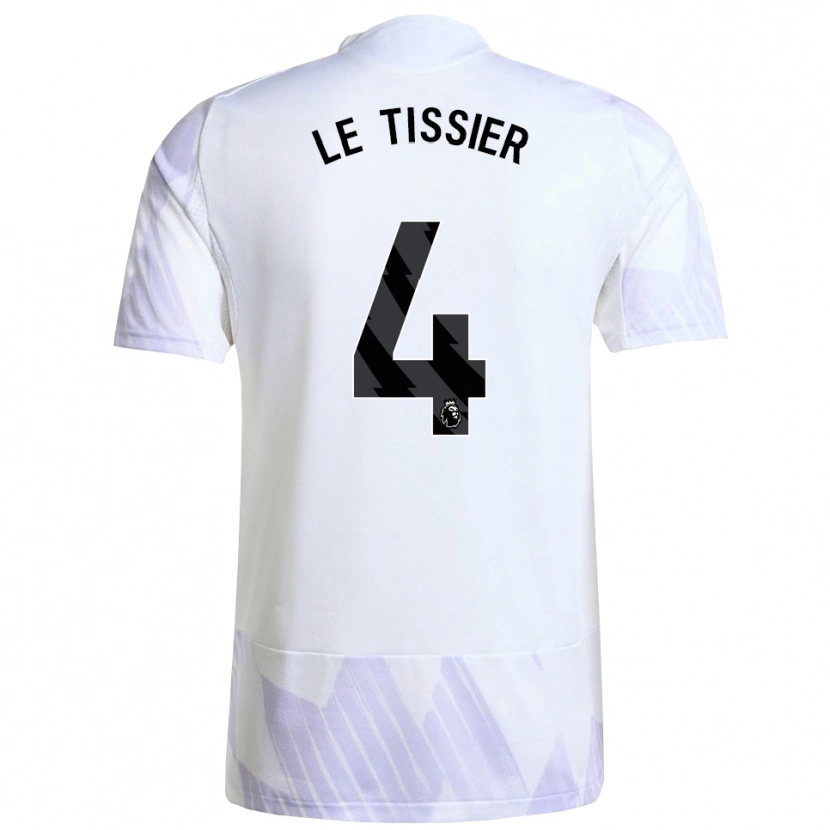 Danxen Børn Maya Le Tissier #4 Hvid Lilla Lilla Udebane Spillertrøjer 2025/26 Trøje T-Shirt