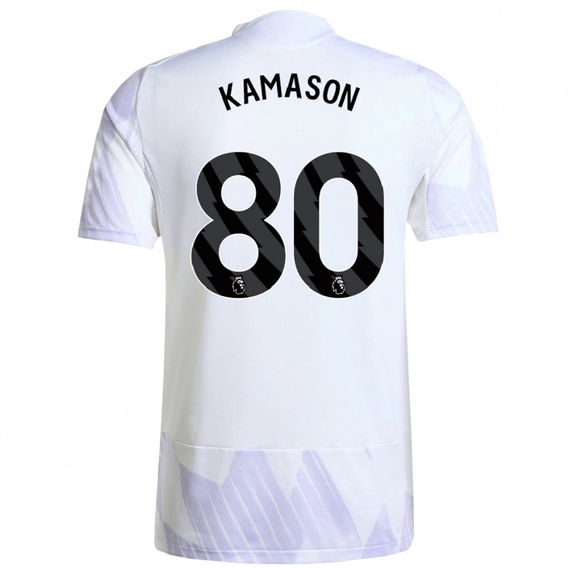 Danxen Børn Jaydan Kamason #80 Hvid Lilla Lilla Udebane Spillertrøjer 2025/26 Trøje T-Shirt