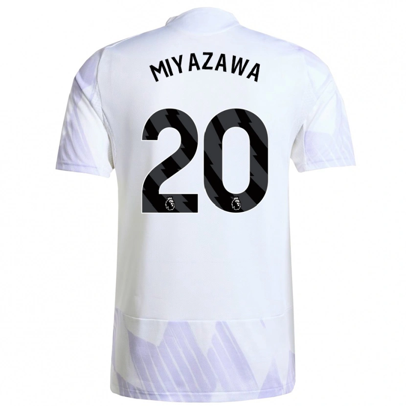 Danxen Børn Hinata Miyazawa #20 Hvid Lilla Lilla Udebane Spillertrøjer 2025/26 Trøje T-Shirt