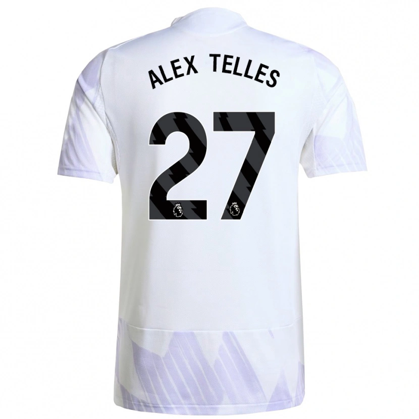 Danxen Børn Alex Nicolao Telles #27 Hvid Lilla Lilla Udebane Spillertrøjer 2025/26 Trøje T-Shirt