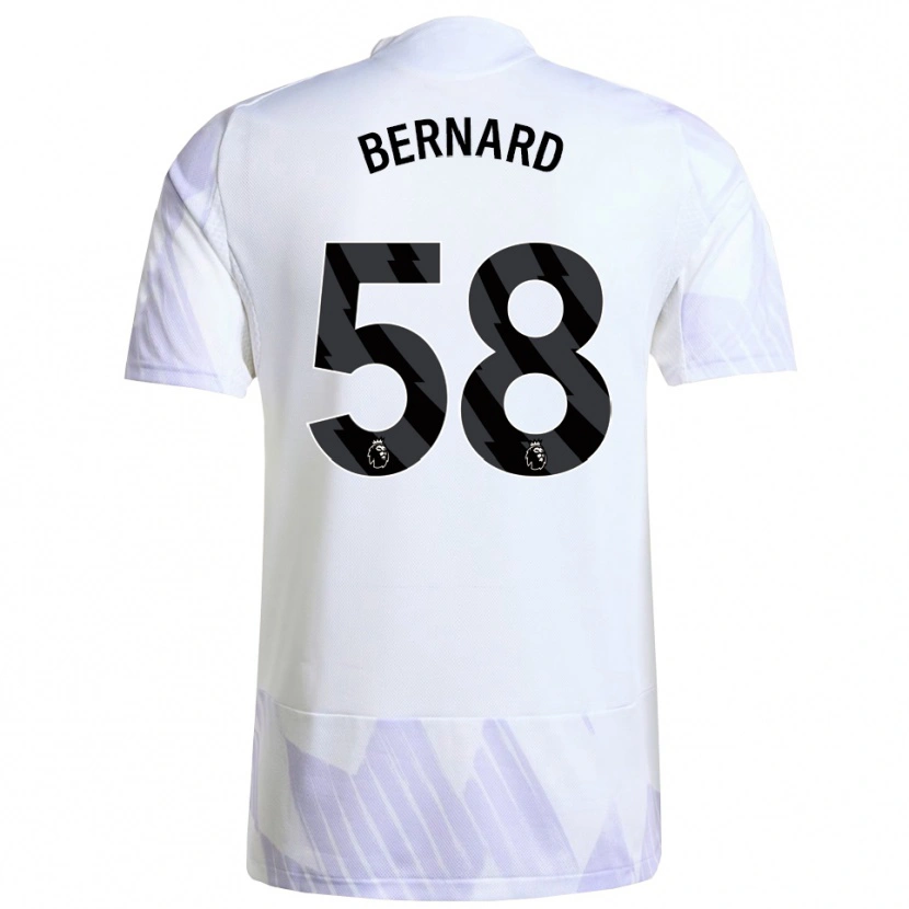Danxen Børn Bernard #58 Hvid Lilla Lilla Udebane Spillertrøjer 2025/26 Trøje T-Shirt