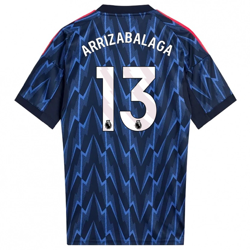 Danxen Børn Kepa Arrizabalaga #13 Navy Rød Udebane Spillertrøjer 2025/26 Trøje T-Shirt
