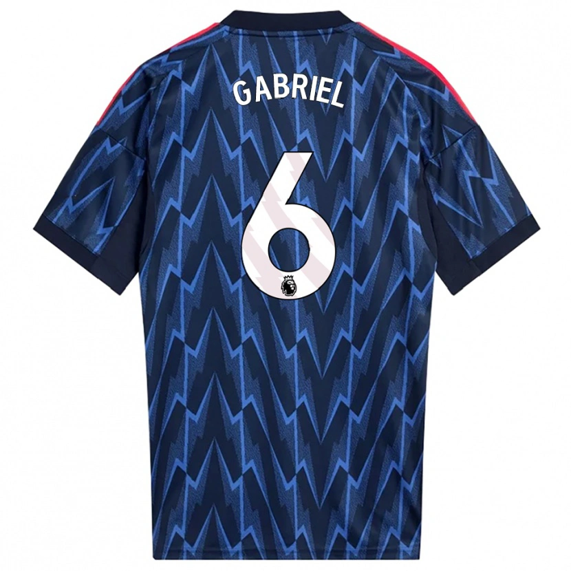 Danxen Børn Gabriel Magalhães #6 Navy Rød Udebane Spillertrøjer 2025/26 Trøje T-Shirt