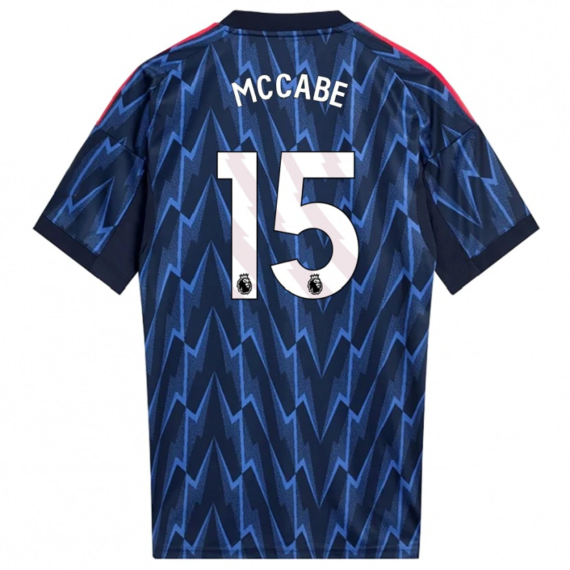 Danxen Børn Katie Mccabe #15 Navy Rød Udebane Spillertrøjer 2025/26 Trøje T-Shirt