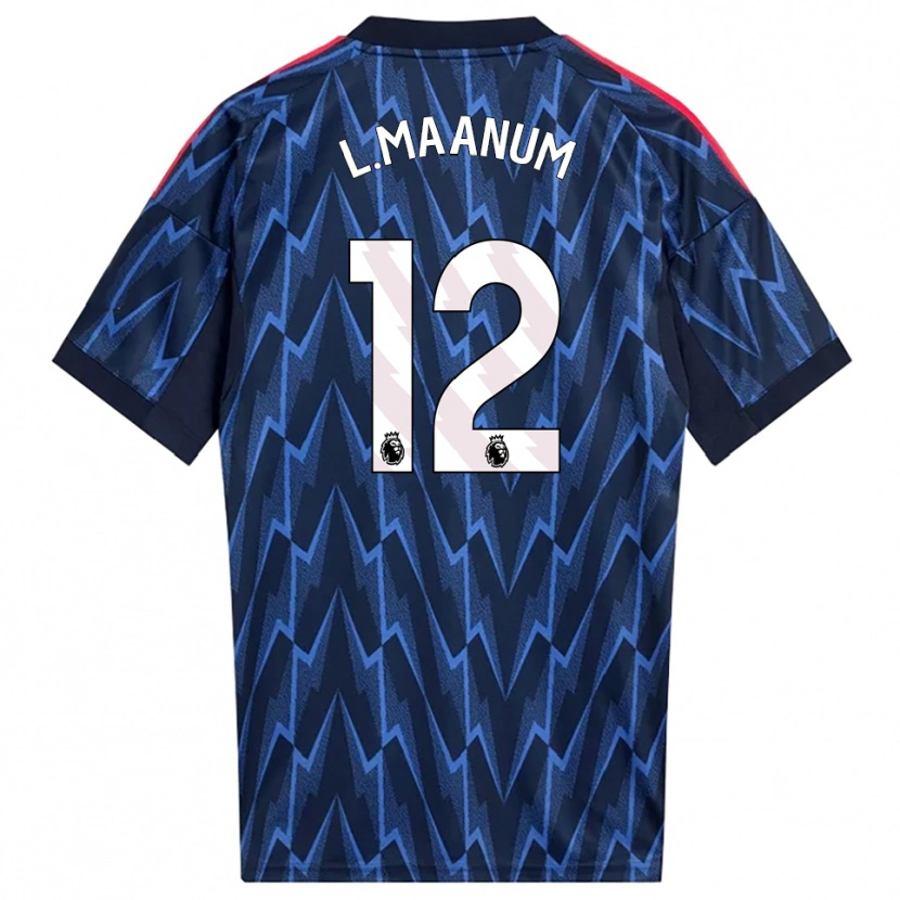Danxen Børn Frida Maanum #12 Navy Rød Udebane Spillertrøjer 2025/26 Trøje T-Shirt