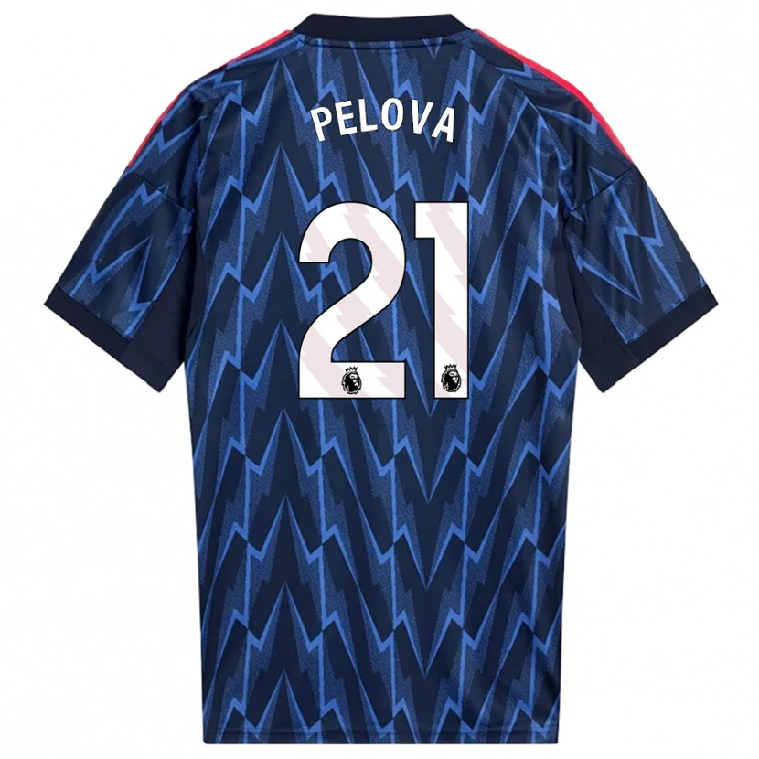 Danxen Børn Victoria Pelova #21 Navy Rød Udebane Spillertrøjer 2025/26 Trøje T-Shirt