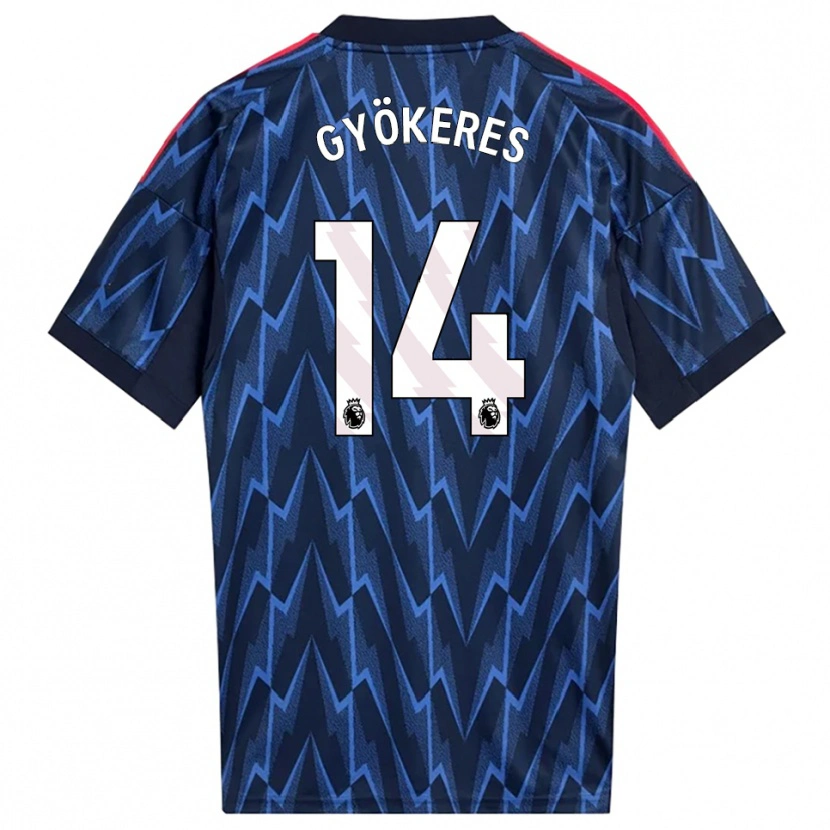Danxen Børn Viktor Gyökeres #14 Navy Rød Udebane Spillertrøjer 2025/26 Trøje T-Shirt