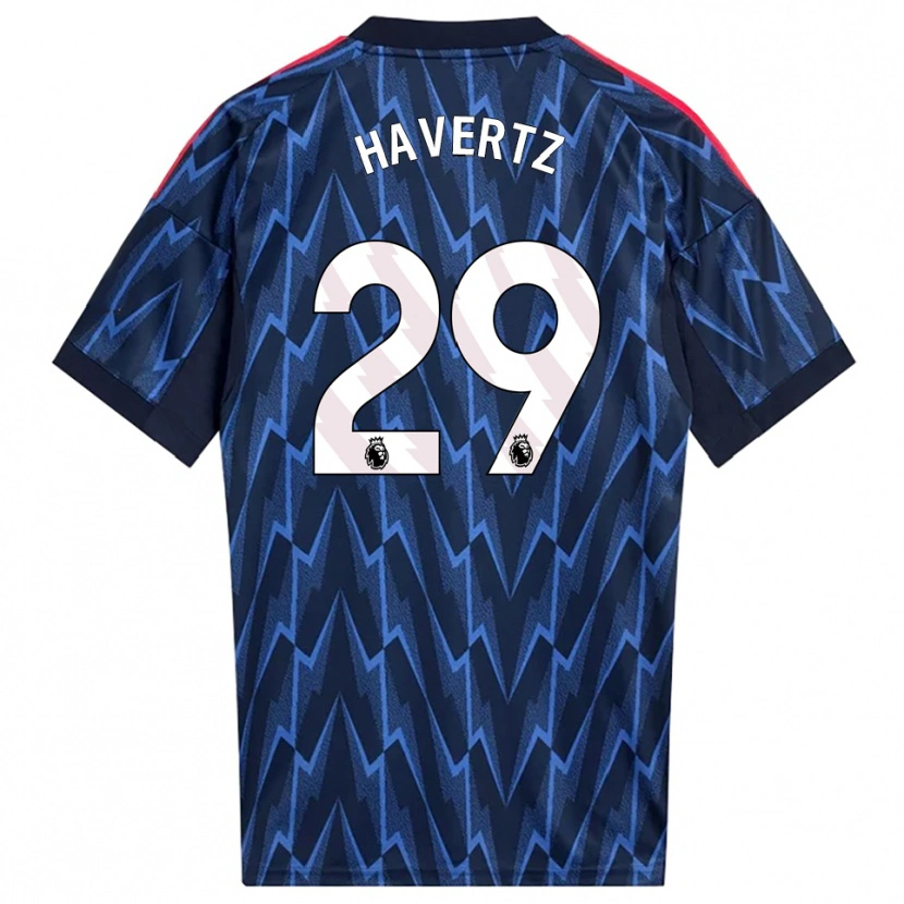Danxen Børn Kai Havertz #29 Navy Rød Udebane Spillertrøjer 2025/26 Trøje T-Shirt