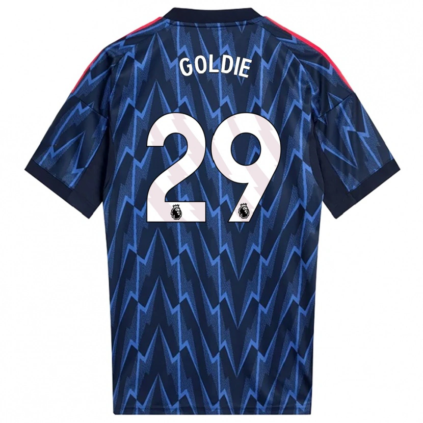 Danxen Børn Teyah Goldie #29 Navy Rød Udebane Spillertrøjer 2025/26 Trøje T-Shirt