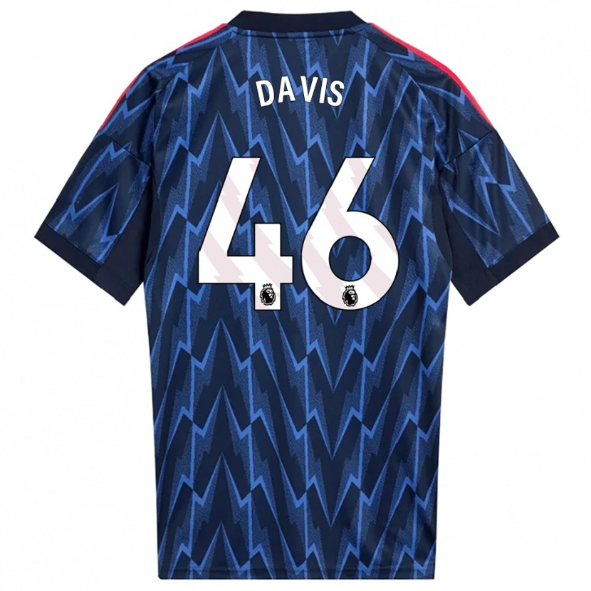 Danxen Børn Timi Davis #46 Navy Rød Udebane Spillertrøjer 2025/26 Trøje T-Shirt