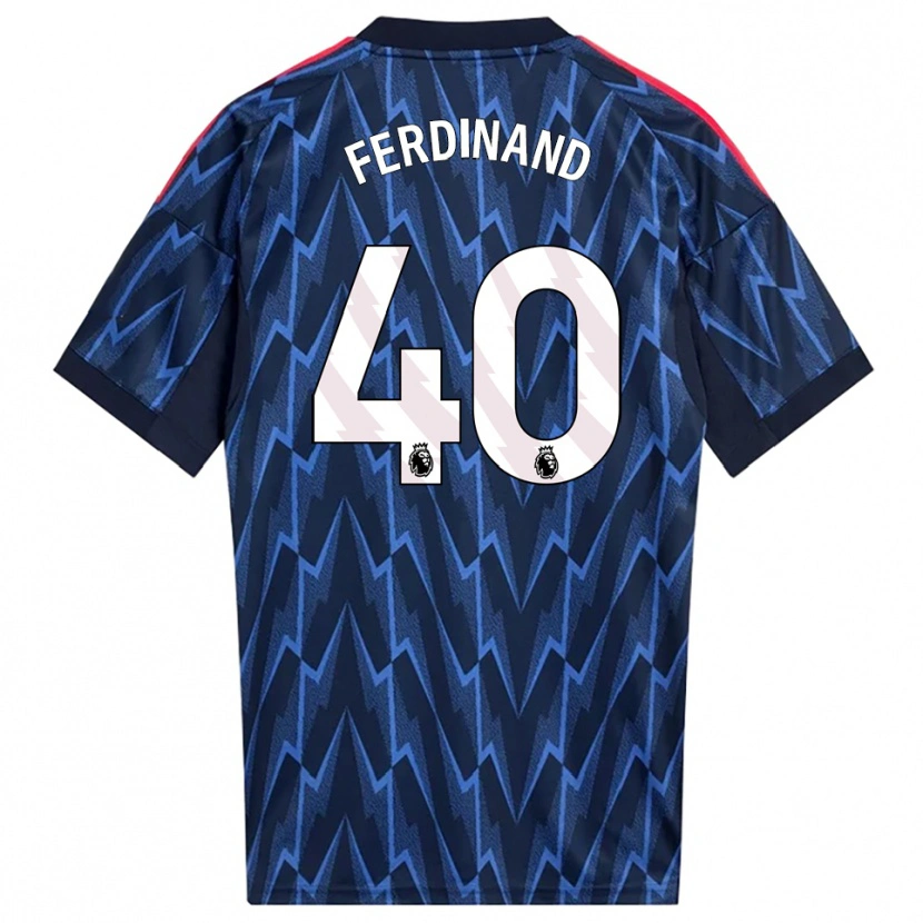 Danxen Børn Sebastian Ferdinand #40 Navy Rød Udebane Spillertrøjer 2025/26 Trøje T-Shirt
