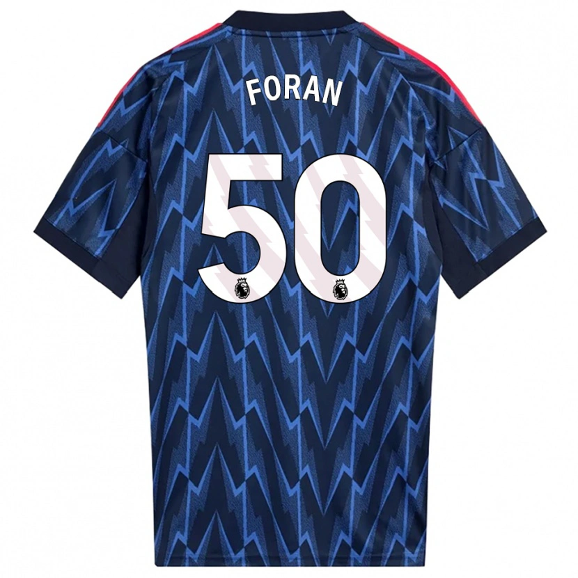 Danxen Børn Taylor Foran #50 Navy Rød Udebane Spillertrøjer 2025/26 Trøje T-Shirt