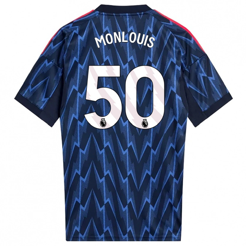 Danxen Børn Zane Monlouis #50 Navy Rød Udebane Spillertrøjer 2025/26 Trøje T-Shirt