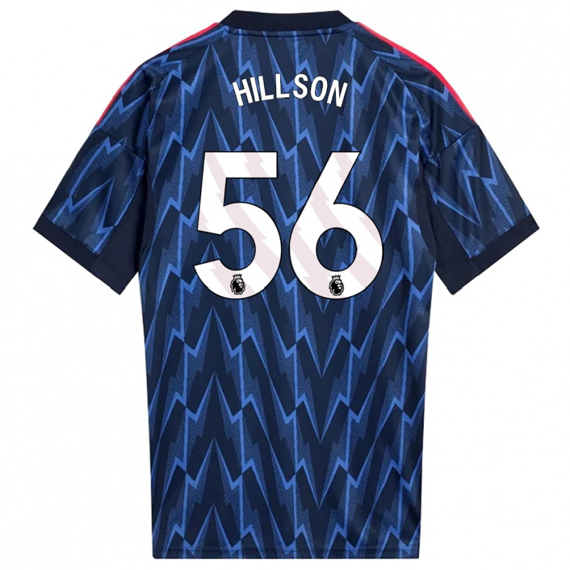 Danxen Børn James Hillson #56 Navy Rød Udebane Spillertrøjer 2025/26 Trøje T-Shirt