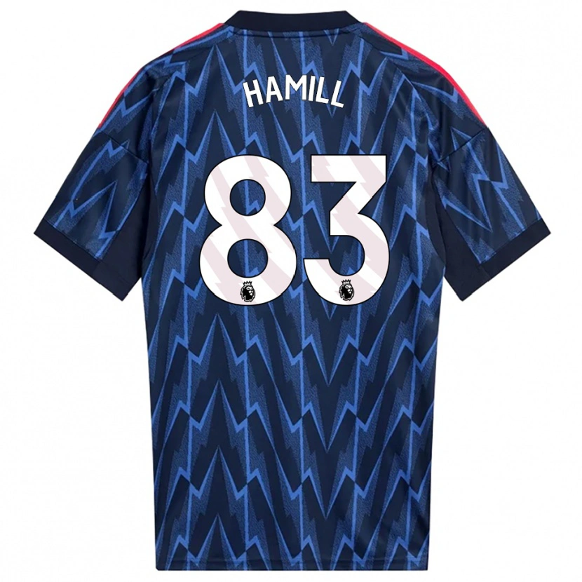 Danxen Børn Callan Hamill #83 Navy Rød Udebane Spillertrøjer 2025/26 Trøje T-Shirt