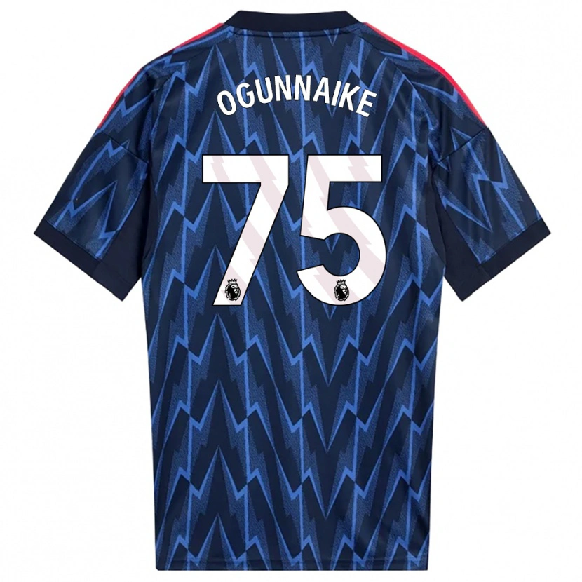 Danxen Børn Josh Ogunnaike #75 Navy Rød Udebane Spillertrøjer 2025/26 Trøje T-Shirt
