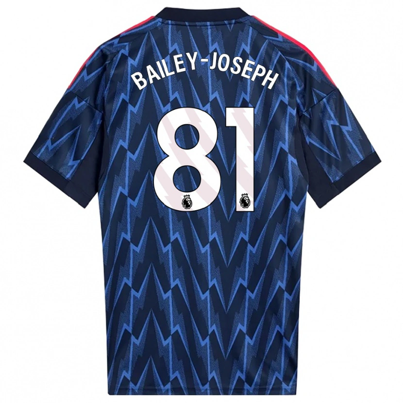 Danxen Børn Brando Bailey-Joseph #81 Navy Rød Udebane Spillertrøjer 2025/26 Trøje T-Shirt