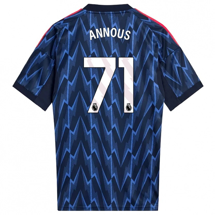 Danxen Børn Andre Harriman-Annous #71 Navy Rød Udebane Spillertrøjer 2025/26 Trøje T-Shirt