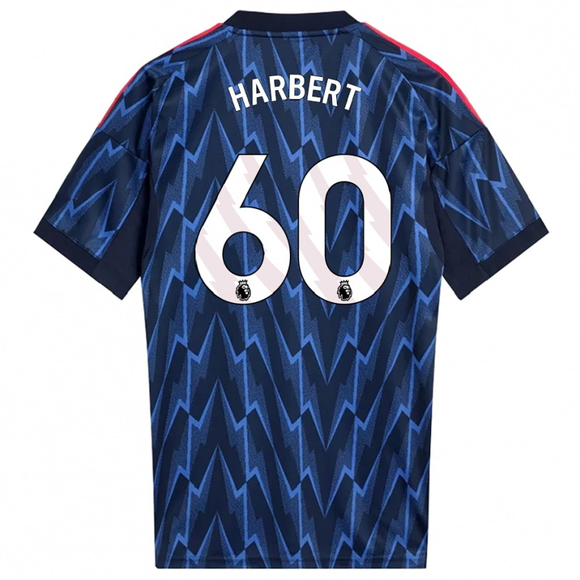 Danxen Børn Laila Harbert #60 Navy Rød Udebane Spillertrøjer 2025/26 Trøje T-Shirt
