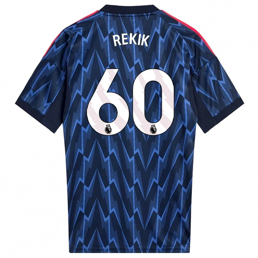 Danxen Børn Omar Rekik #60 Navy Rød Udebane Spillertrøjer 2025/26 Trøje T-Shirt