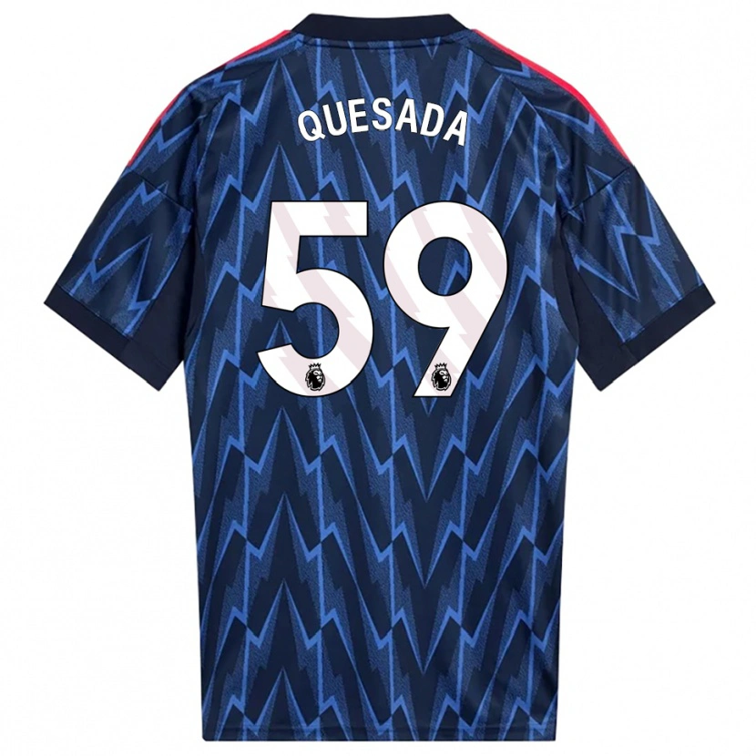 Danxen Børn Elián Quesada #59 Navy Rød Udebane Spillertrøjer 2025/26 Trøje T-Shirt
