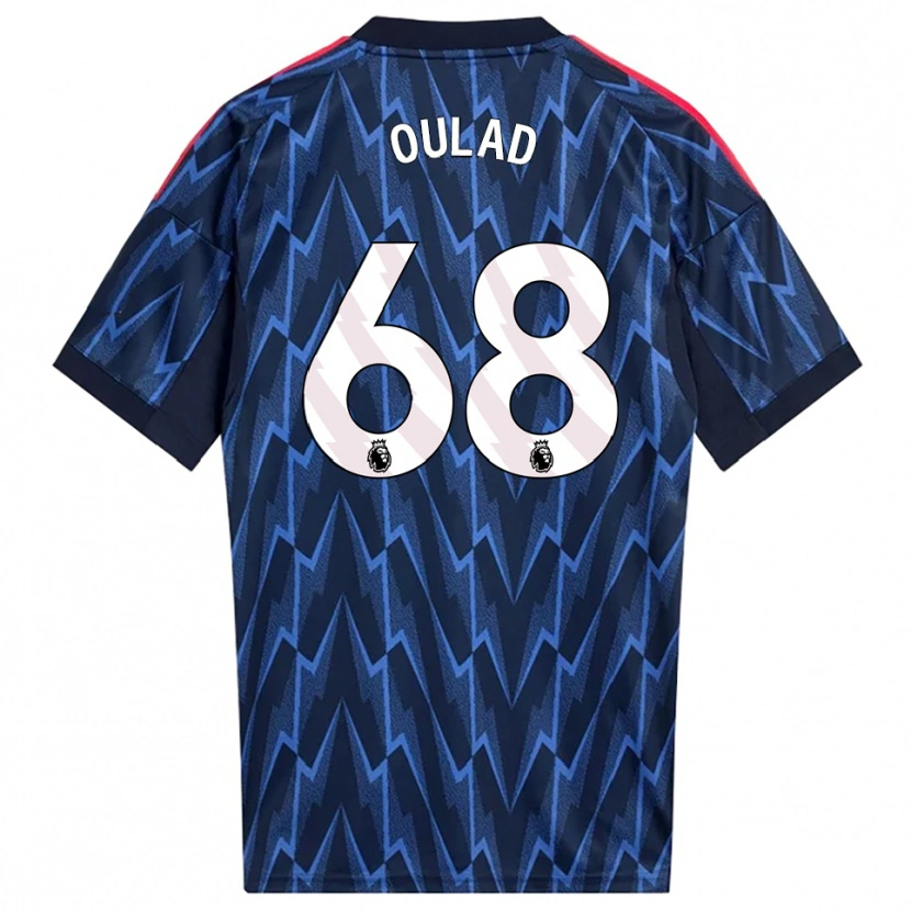 Danxen Børn Salah-Eddine Oulad M'hand #68 Navy Rød Udebane Spillertrøjer 2025/26 Trøje T-Shirt