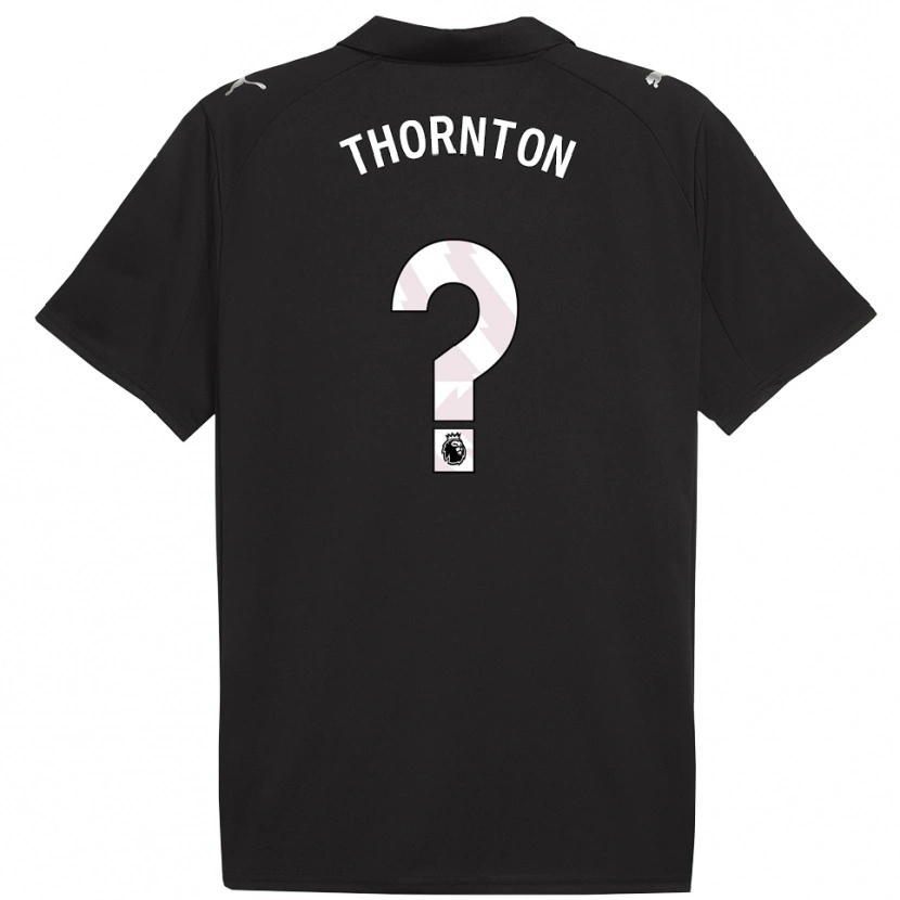 Danxen Børn Archie Thornton #0 Sort Hvid Udebane Spillertrøjer 2025/26 Trøje T-Shirt